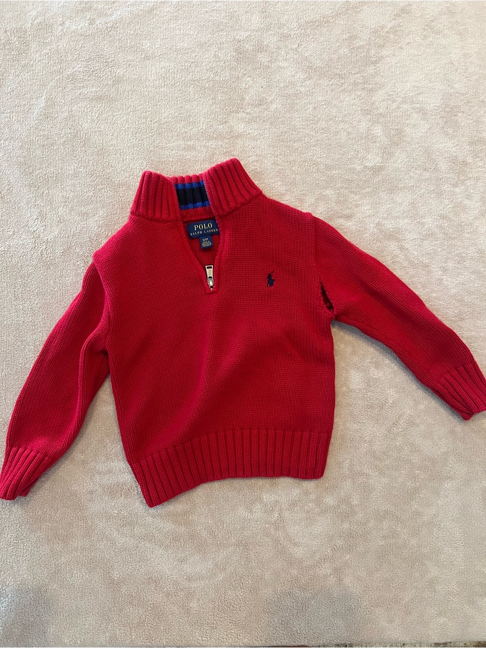 Polo by Ralph Lauren Red Kids Half-Zip Knit Sweater